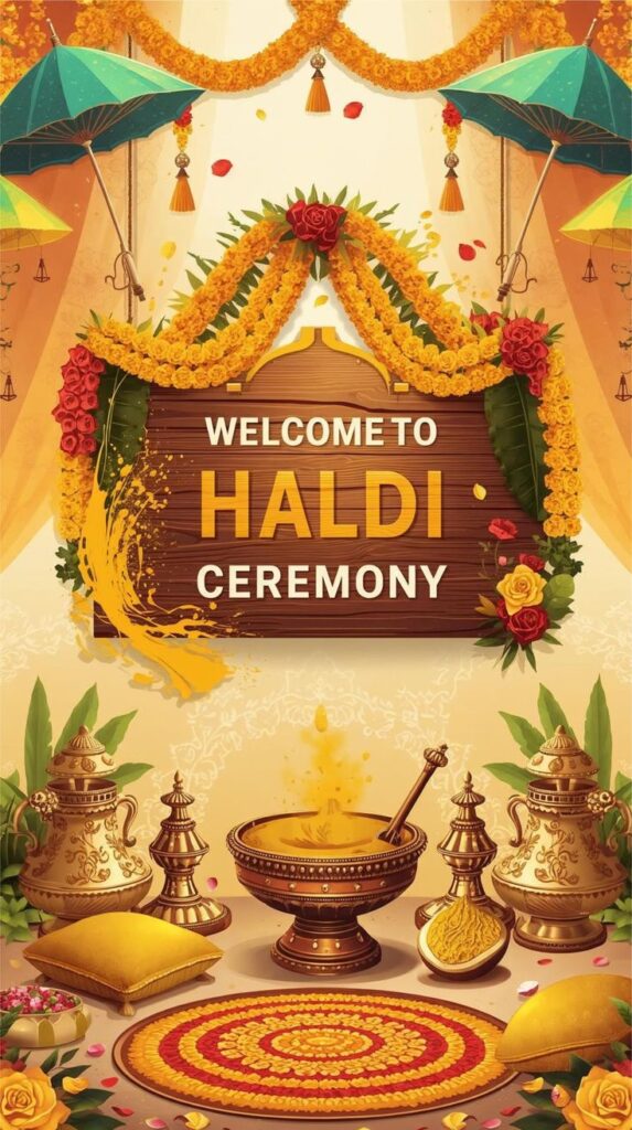 💛 Haldi Ceremony – A Celebration in Yellow. Haldi 573x1024